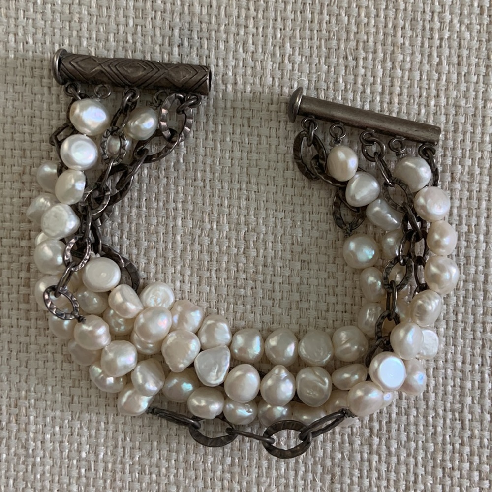 Silpada Sterling Silver and Pearl Bracelet - Picture 3 of 5